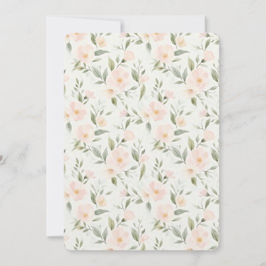 Peach Floral Wedding 招待状 (裏面)