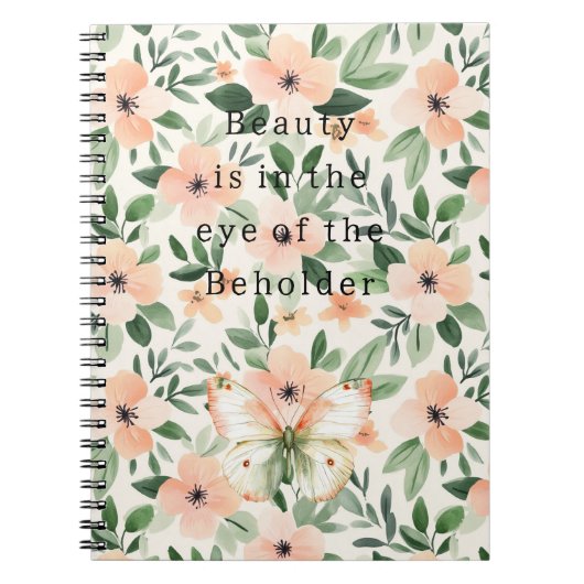 Peach Flowers Beauty Beholder ノートブック (正面)