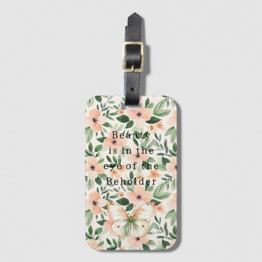 Peach Flowers Beauty Beholder ラゲッジタグ (正面縦)