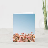 Peach Flowers Folded Greeting Card カード (正面)