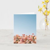 Peach Flowers Folded Greeting Card カード (黄色い花)