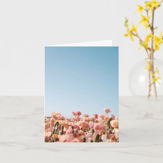 Peach Flowers Folded Greeting Card カード (黄色い花)