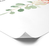 Peach flowers wedding dinner seating chart ポスター (角)