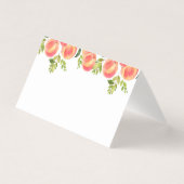 Peach food cards. Watercolor Peach Place cards (正面)