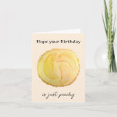 Peach Fruit Tart Watercolor Art Birthday Card カード (正面)
