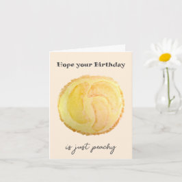 Peach Fruit Tart Watercolor Art Birthday Card カード