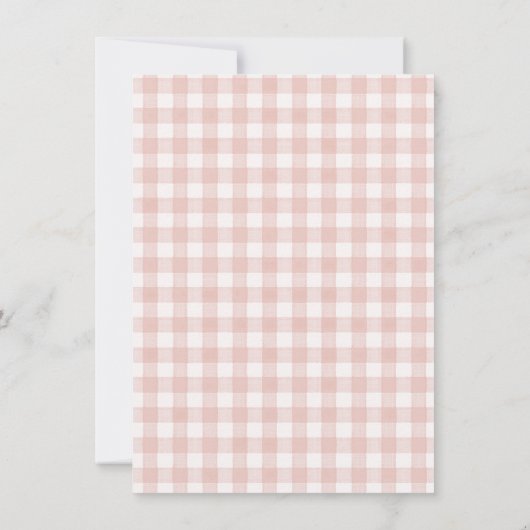 Peach Gingham Floral Easter Brunch and Egg Hunt 招待状 (裏面)