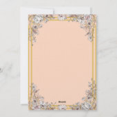 Peach & Gold Botanical Wedding Invitation | Elegan 招待状 (裏面)