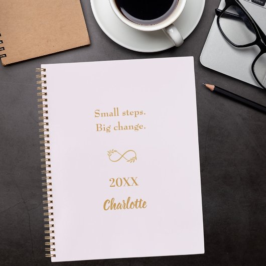 Peach gold motivational quote ノートブック