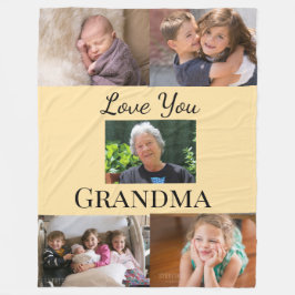 Peach Gradient 5-photo Family Tribute Keepsake フリースブランケット