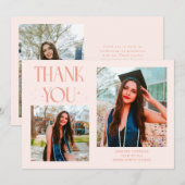 Peach Graduate Thank You 2-Photo  案内状 (正面/裏面)