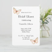 Peach Green Butterflies Floral Bridal Shower   招待状 (スタンド正面)