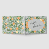 Peach Grey Wedding Vintage Floral ゲストブック (全面)