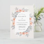 Peach Harmonious Botanical Wedding 招待状 (スタンド正面)
