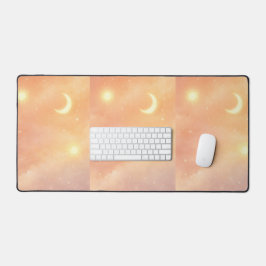 Peach haze and cloud cream AI art  デスクマット