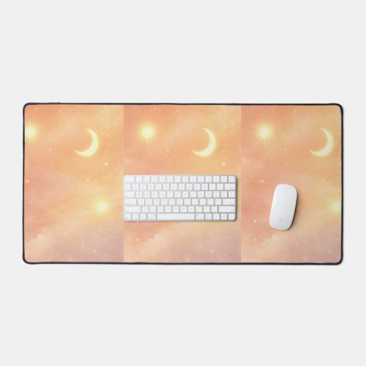 Peach haze and cloud cream AI art  デスクマット (キーボード&マウス)