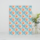 Peach Hibiscus Floral Scrapbook Paper (スタンド正面)