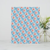 Peach Hibiscus Floral Scrapbook Paper (スタンド正面)
