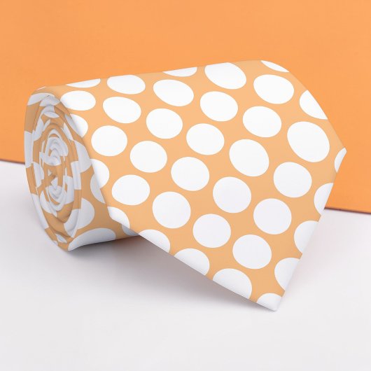 Peach Jumbo Polka Dots Custom Necktie ネクタイ