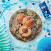 Peach Kitchen Rustic Summer Fruit Farmhouse Style  ペーパープレート (パーティー)