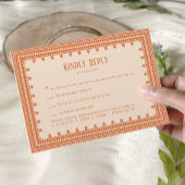 Peach Lace Elegant Wedding Invitation, 出欠カード