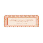 Peach Lace Wedding Invitation Return Address ラベル (正面)