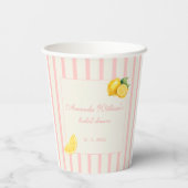 Peach Lemon Stripes Bridal Shower Pastel 紙コップ (裏面)