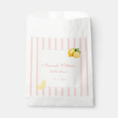 Peach Lemon Stripes Bridal Shower Pastel Favor フェイバーバッグ (正面)
