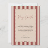 Peach Love Joy Red Stripe Family Photo Christmas シーズンカード (裏面)