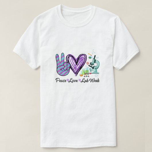 Peach Love Lab Week Laboratory Tech Technologist Tシャツ (デザイン正面)