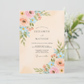 Peach Lustrous Spring Wedding 招待状 (スタンド正面)