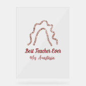 Peach marron glitter rainbow teacher appreciation  アクリルサイン (正面)