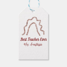 Peach marron glitter rainbow teacher appreciation  ギフトタグ
