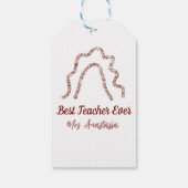 Peach marron glitter rainbow teacher appreciation  ギフトタグ (裏面)