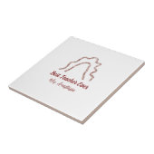 Peach marron glitter rainbow teacher appreciation  タイル (側面)