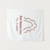 Peach marron glitter rainbow teacher appreciation  タペストリー (正面(横))