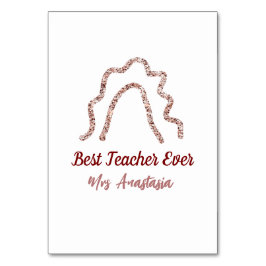 Peach marron glitter rainbow teacher appreciation  テーブルナンバー