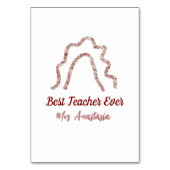 Peach marron glitter rainbow teacher appreciation  テーブルナンバー (裏面)