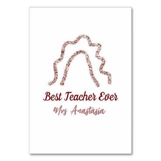 Peach marron glitter rainbow teacher appreciation  テーブルナンバー (正面)