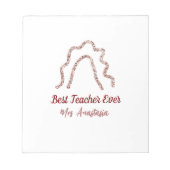 Peach marron glitter rainbow teacher appreciation  ノートパッド (正面)