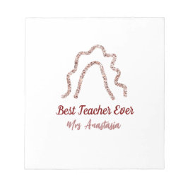 Peach marron glitter rainbow teacher appreciation  ノートパッド
