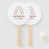 Peach marron glitter rainbow teacher appreciation  ハンドファン (正面&裏面)