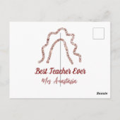 Peach marron glitter rainbow teacher appreciation  ポストカード (裏面)