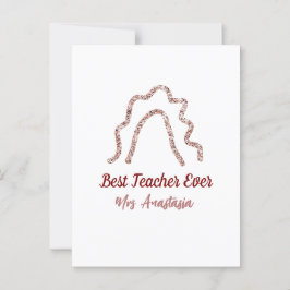Peach marron glitter rainbow teacher appreciation  ポストカード
