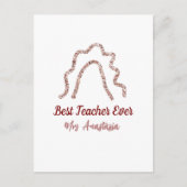 Peach marron glitter rainbow teacher appreciation  ポストカード (正面)