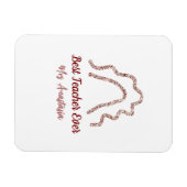 Peach marron glitter rainbow teacher appreciation  マグネット (横)