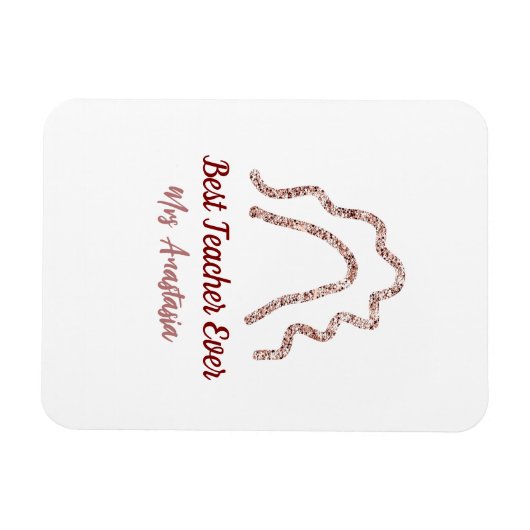 Peach marron glitter rainbow teacher appreciation  マグネット (横)