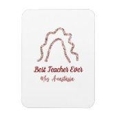 Peach marron glitter rainbow teacher appreciation  マグネット (縦)