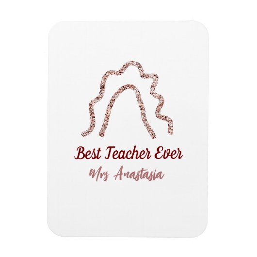 Peach marron glitter rainbow teacher appreciation  マグネット (縦)