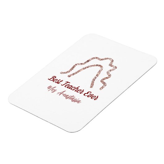 Peach marron glitter rainbow teacher appreciation  マグネット (左側)